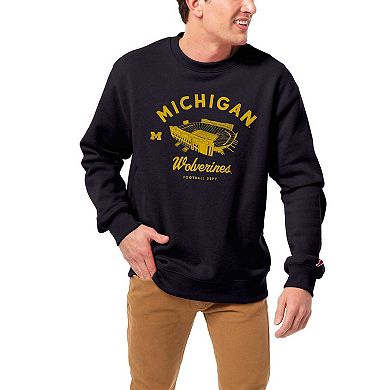 Men's League Collegiate Wear Navy Michigan Wolverines Stadium Essential Pullover Sweatshirt