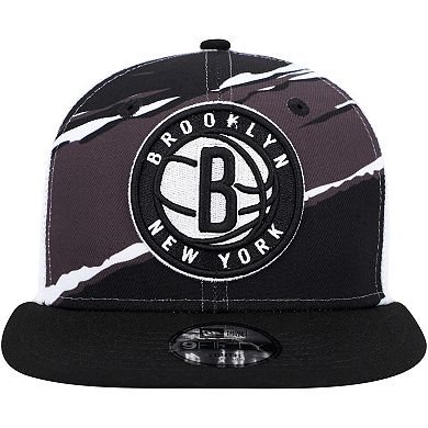 Youth New Era Black/White Brooklyn Nets Tear Snapback 9FIFTY Snapback Hat