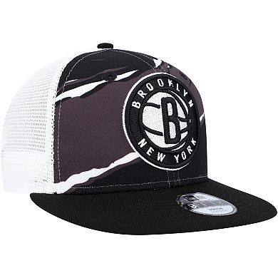 Youth New Era Black/White Brooklyn Nets Tear Snapback 9FIFTY Snapback Hat