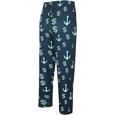 Men's Concepts Sport Navy Seattle Kraken Gauge Allover Print Knit Sleep Pants
