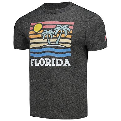 Men's League Collegiate Wear Heather Charcoal Florida Gators Hyper Local Victory Falls Tri-Blend T-Shirt