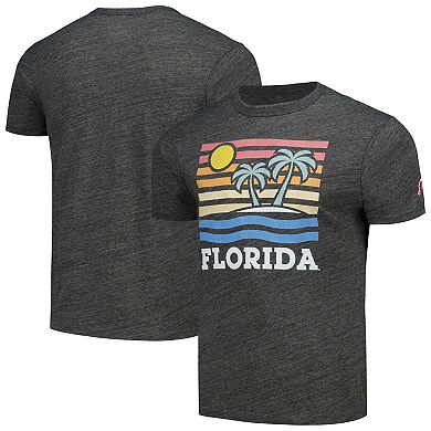 Men's League Collegiate Wear Heather Charcoal Florida Gators Hyper Local Victory Falls Tri-Blend T-Shirt