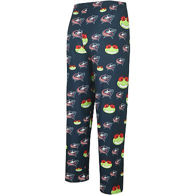 Men's Concepts Sport Navy Columbus Blue Jackets Gauge Allover Print Knit Sleep Pants