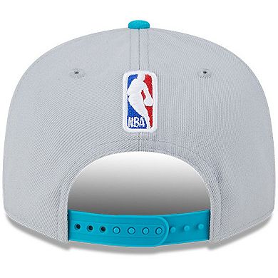 Men's New Era Gray/Teal Charlotte Hornets Tip-Off Two-Tone 9FIFTY Snapback Hat