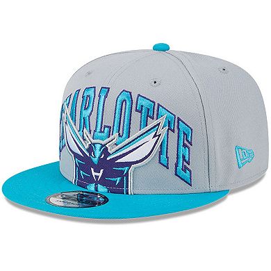 Men's New Era Gray/Teal Charlotte Hornets Tip-Off Two-Tone 9FIFTY Snapback Hat