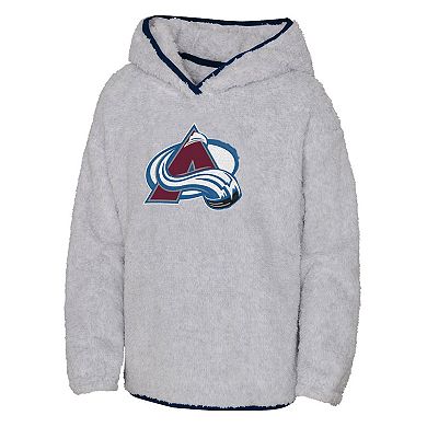 Girls Youth Heather Gray Colorado Avalanche Ultimate Teddy Fleece Pullover Hoodie