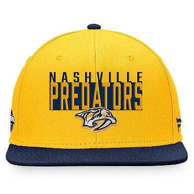 Men's Fanatics Branded Gold/Navy Nashville Predators Fundamental Colorblocked Snapback Hat