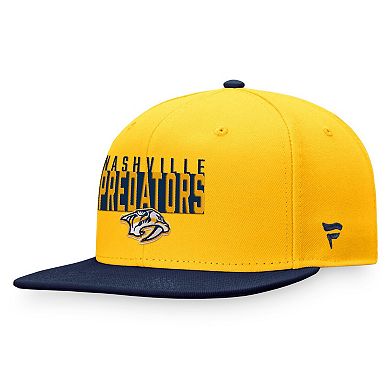 Men's Fanatics Branded Gold/Navy Nashville Predators Fundamental Colorblocked Snapback Hat