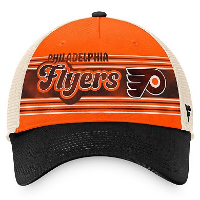 Men's Fanatics Branded Orange/Black Philadelphia Flyers Heritage Vintage Trucker Adjustable Hat