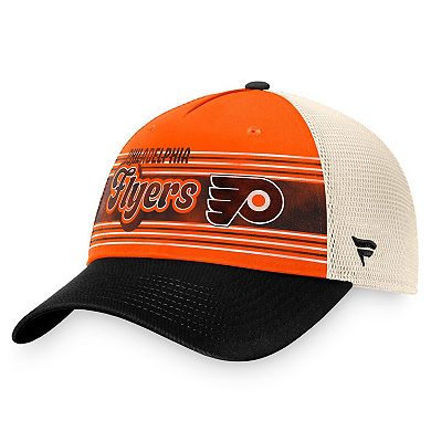 Men's Fanatics Branded Orange/Black Philadelphia Flyers Heritage Vintage Trucker Adjustable Hat