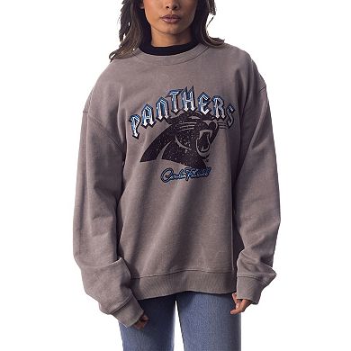 Unisex The Wild Collective  Gray Carolina Panthers Distressed Pullover Sweatshirt