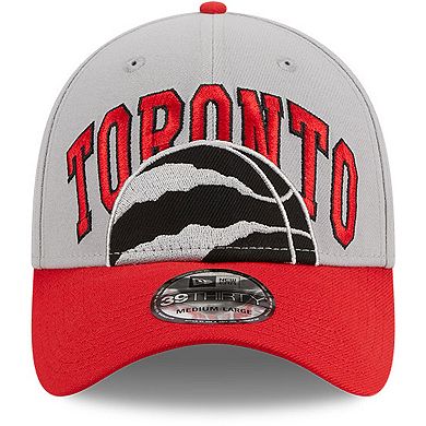 Men's New Era Gray/Red Toronto Raptors Tip-Off Two-Tone 39THIRTY Flex Hat