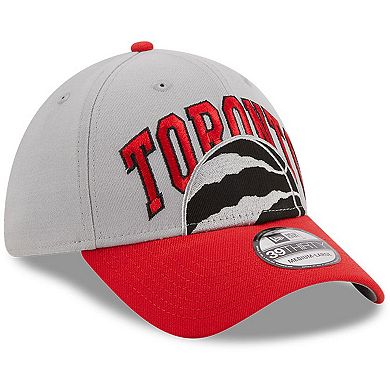 Men's New Era Gray/Red Toronto Raptors Tip-Off Two-Tone 39THIRTY Flex Hat