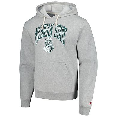 Men's League Collegiate Wear  Heather Gray Michigan State Spartans Tall Arch Essential Pullover Hoodie