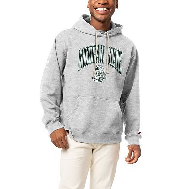 Men's League Collegiate Wear  Heather Gray Michigan State Spartans Tall Arch Essential Pullover Hoodie