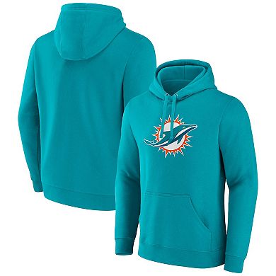 Men's Fanatics Branded Aqua Miami Dolphins Primary Logo Fleece Pullover Hoodie