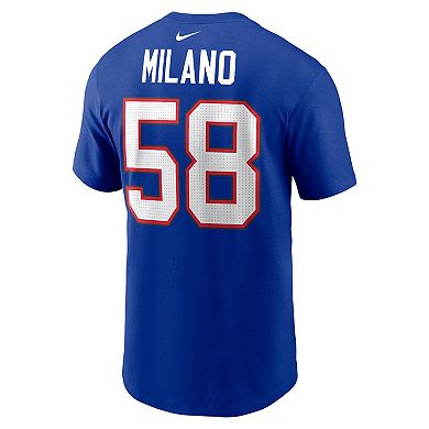 Men's Nike Matt Milano Royal Buffalo Bills Player Name & Number T-Shirt