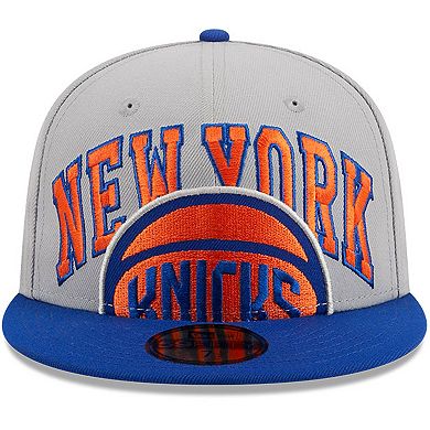 Men's New Era Gray/Blue New York Knicks Tip-Off Two-Tone 59FIFTY Fitted Hat