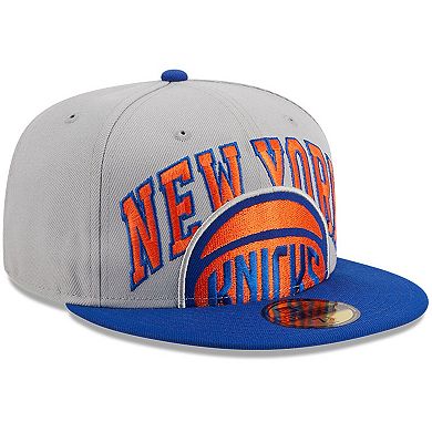 Men's New Era Gray/Blue New York Knicks Tip-Off Two-Tone 59FIFTY Fitted Hat