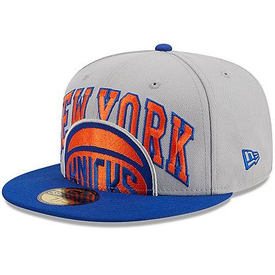 Men's New Era Gray/Blue New York Knicks Tip-Off Two-Tone 59FIFTY Fitted Hat