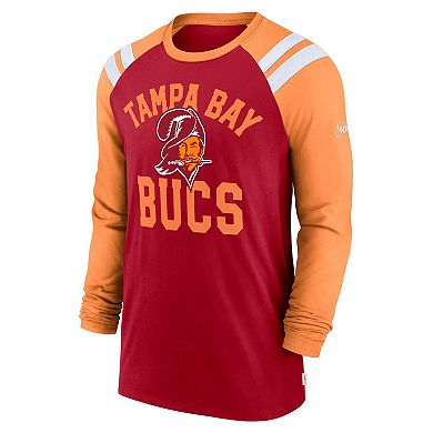 Men's Nike  Red/Orange Tampa Bay Buccaneers Classic Arc Raglan Tri-Blend Long Sleeve T-Shirt