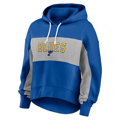 Women's Fanatics Branded Blue St. Louis Blues Filled Stat Sheet Pullover Hoodie