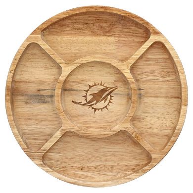 The Memory Company Miami Dolphins Wood Chip & Dip Serving Tray