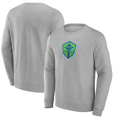 Men's Fanatics Branded  Heather Gray Seattle Sounders FC  Primary Logo Fleece Sweatshirt