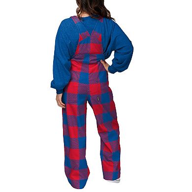 Women's FOCO  Royal Buffalo Bills Big Logo Plaid Overalls