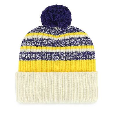 Men's '47 Cream Los Angeles Lakers Tavern Cuffed Knit Hat with Pom