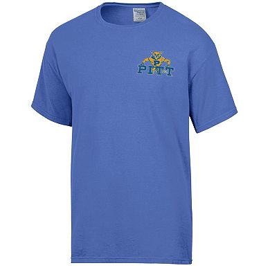 Men's Comfort Wash Royal Pitt Panthers Vintage Logo T-Shirt