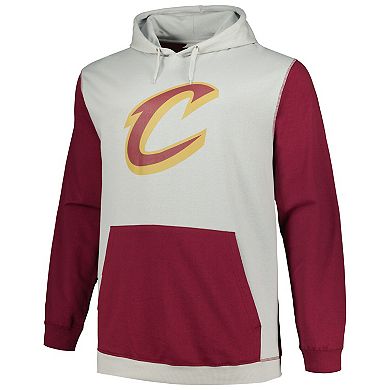 Men's Fanatics Branded Wine/Silver Cleveland Cavaliers Big & Tall Primary Arctic Pullover Hoodie