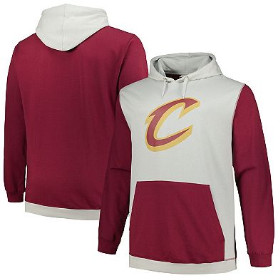 Men's Fanatics Branded Wine/Silver Cleveland Cavaliers Big & Tall Primary Arctic Pullover Hoodie