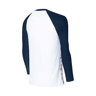 Men's Concepts Sport White/Navy New England Patriots Tinsel Raglan Long Sleeve T-Shirt & Pants Sleep Set