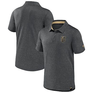 Men's Fanatics Branded  Gray Vegas Golden Knights Authentic Pro Jacquard Polo