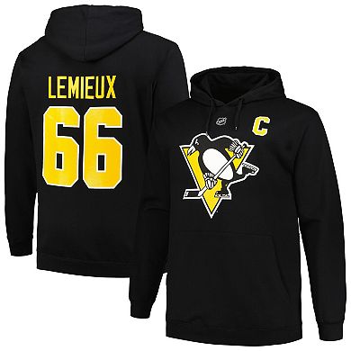 Men's Mitchell & Ness Mario Lemieux Black Pittsburgh Penguins Name & Number Pullover Hoodie