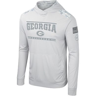 Men's Colosseum Gray Georgia Bulldogs OHT Military Appreciation Long Sleeve Hoodie T-Shirt
