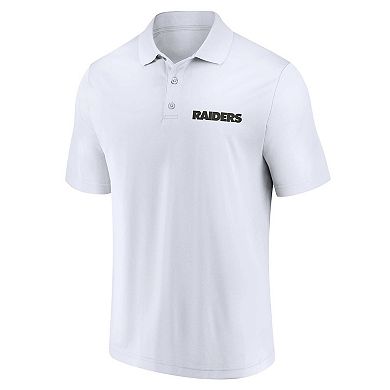 Men's Fanatics Branded White/Black Las Vegas Raiders Lockup Two-Pack Polo Set