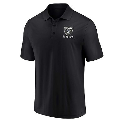 Men's Fanatics Branded White/Black Las Vegas Raiders Lockup Two-Pack Polo Set