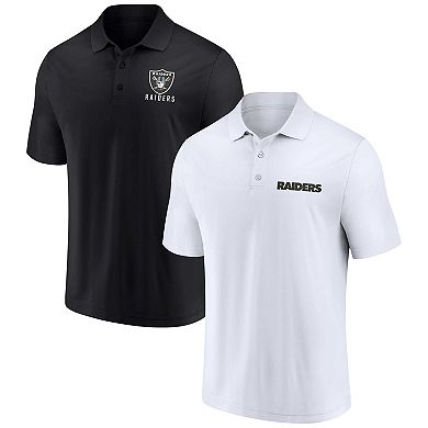 Men's Fanatics Branded White/Black Las Vegas Raiders Lockup Two-Pack Polo Set