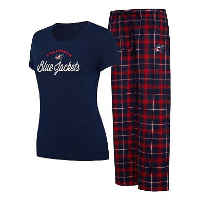 Women's Concepts Sport Navy/Red Columbus Blue Jackets Arctic T-Shirt & Pajama Pants Sleep Set
