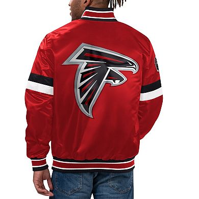 Men's Starter Red Atlanta Falcons Locker Room Satin Varsity Full-Snap Jacket