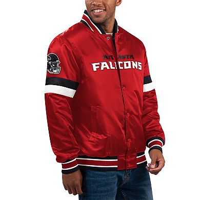 Men's Starter Red Atlanta Falcons Locker Room Satin Varsity Full-Snap Jacket