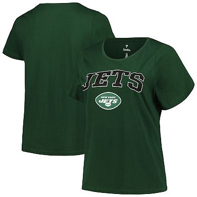 Women's Fanatics Branded Green New York Jets Arch Over Logo Plus Size T-Shirt