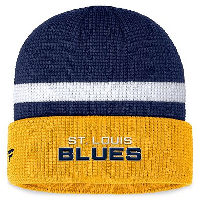 Men's Fanatics Branded  Navy/Gold St. Louis Blues Fundamental Cuffed Knit Hat