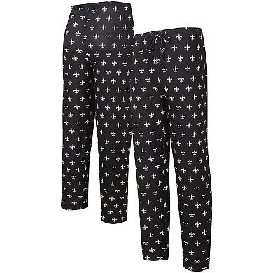 Men's Concepts Sport  Black New Orleans Saints Gauge Allover Print Knit Pants