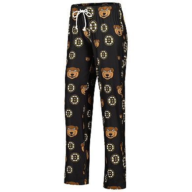 Women's Concepts Sport Black Boston Bruins Gauge Allover Print Knit Sleep Pants