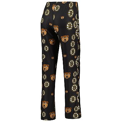 Women's Concepts Sport Black Boston Bruins Gauge Allover Print Knit Sleep Pants