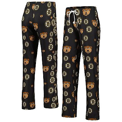 Women's Concepts Sport Black Boston Bruins Gauge Allover Print Knit Sleep Pants