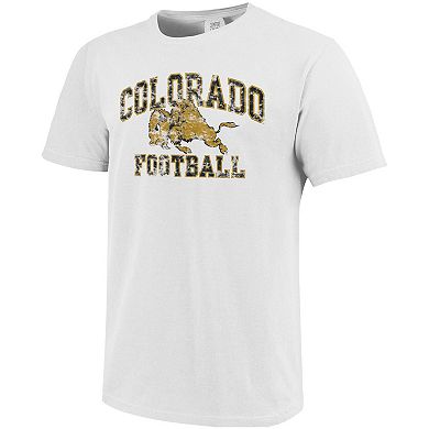Men's White Colorado Buffaloes Football Arch Over Mascot Comfort Colors T-Shirt